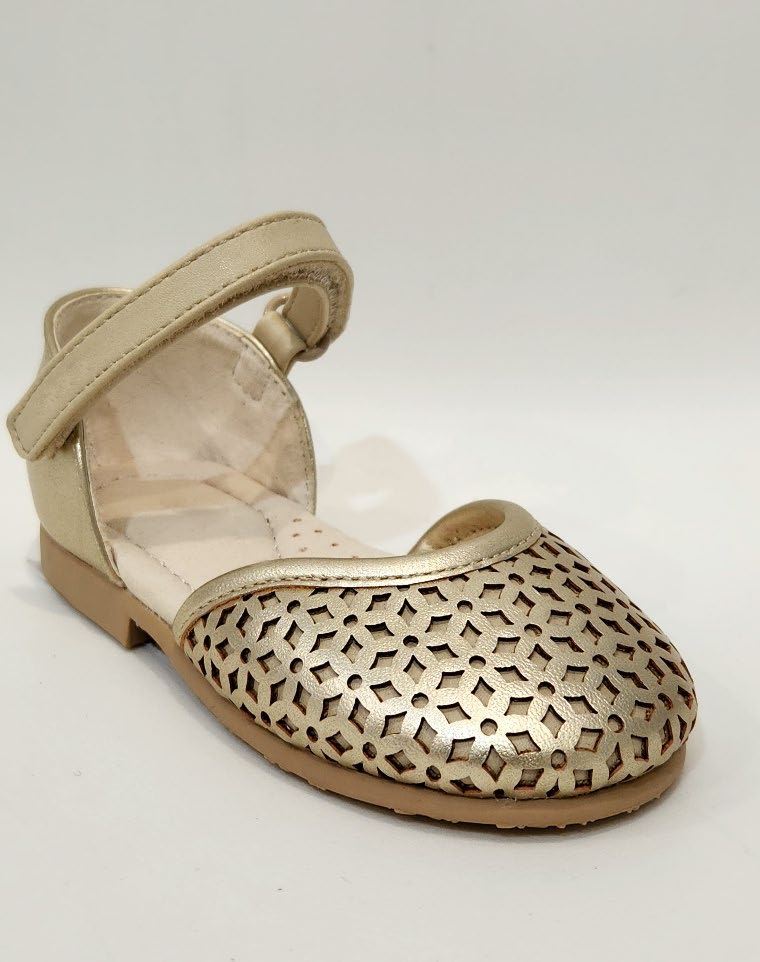 Girls Gold Cutout Sandal