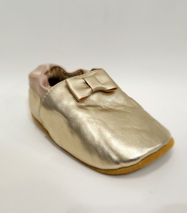 Baby Gold Bow Moccasin
